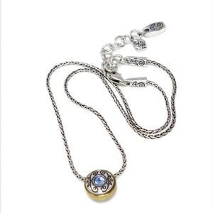 Brighton Celestial Two Tone Blue Crystal Reversible Pendant Necklace Convertible